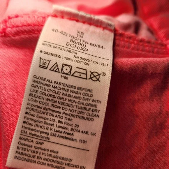 Y2K GAP Denim Jacket Pink Utility Button Oversized Trucker Cargo Streetwear XS - Picture 8 of 15